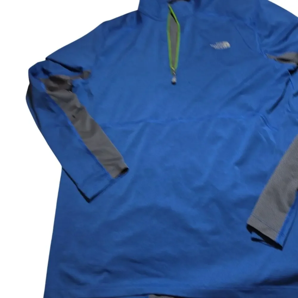 Shirt The North Face Long Sleeve Quarter Zip FlashDry Blue Grey Mens Medium